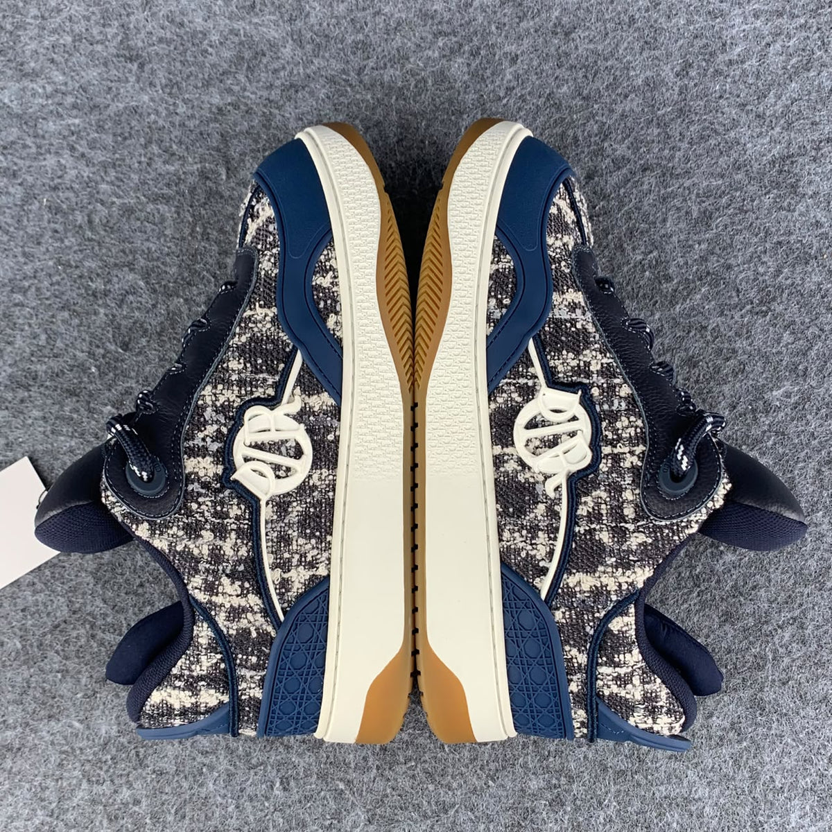 Dior B9S Skater Sneakers 'Dark Navy Tweed'