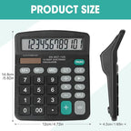 2 Pack Calculator Bulk, 12 Digits Calculators Desktop with Large LCD Display and Sensitive Butto, Solar and Battery Dual Power, Desk Calculator