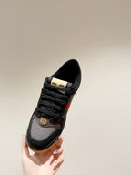 GUCCI 26S SCREENER SNEAKER IN BLACK AND GREY CANVAS